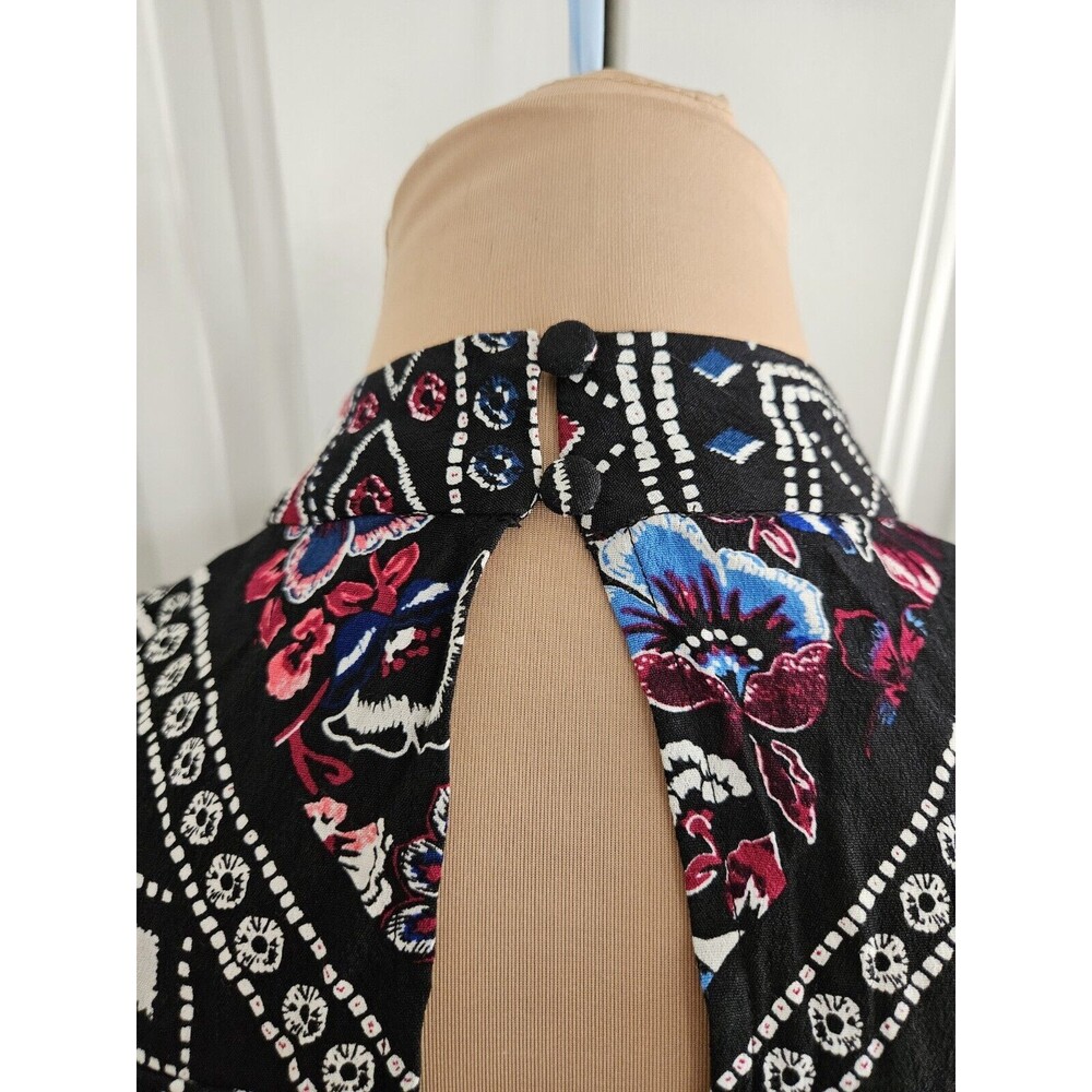 Express Keyhole Mini Dress Size XS Long Sleeve Black Pink Blue White - Picture 6 of 10
